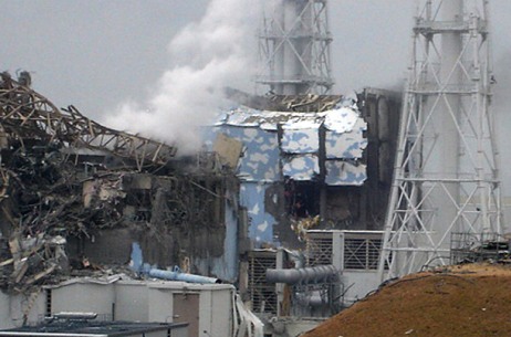 TEPCO Pix - Fukushima Reactors 3 - left -  & 4 which exploded 3-15-11